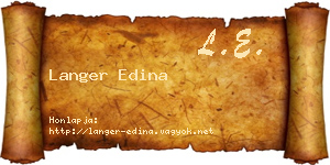 Langer Edina névjegykártya